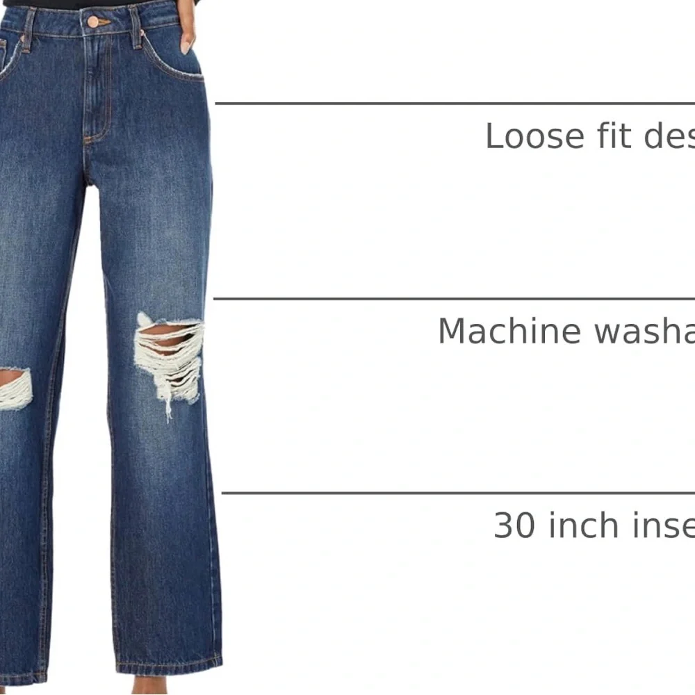 Classic Blue Distressed Jeans - Picture 3 of 3